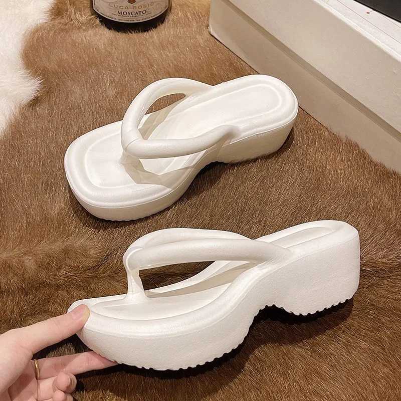 Maam flip summer soft bottom EVA slider suitable for Maam outdoor leisure beach shoes home N-Slip height sliderXJ250407