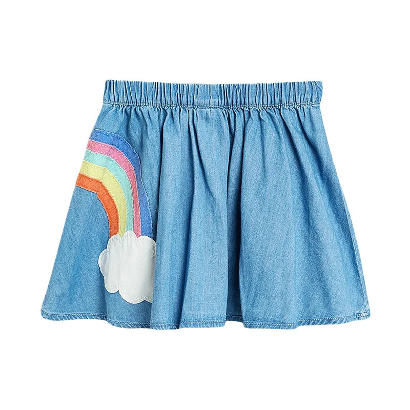 Little maven Baby Girls Summer Dress Unicorn Denim Skirt Lovely Casual Clothes Cotton for Toddler Infant Kids 2 to 7 year 250408