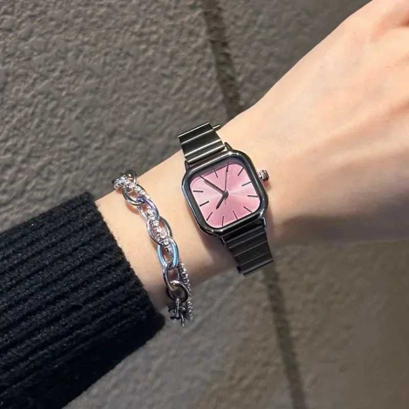 Hot selling luxury brand black womens watch fashion quartz watch womens adjustable stainless steel strap watch Reloj MujerT250408