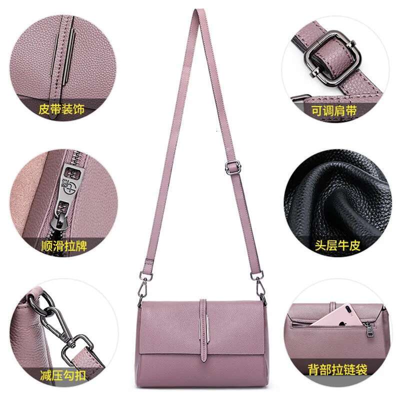 Genuine Crossbody Bag For Women's Versatile Commuting, Cowhide Shoulder Bag, High-Quality Soft Leather Small Handbag