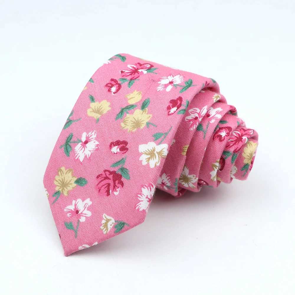New Mens Floral Neck Ties Casual Cotton Slim Tie Skinny Wedding Party Suit Collar Flower Neckties Gravata Accessories Gift X250407