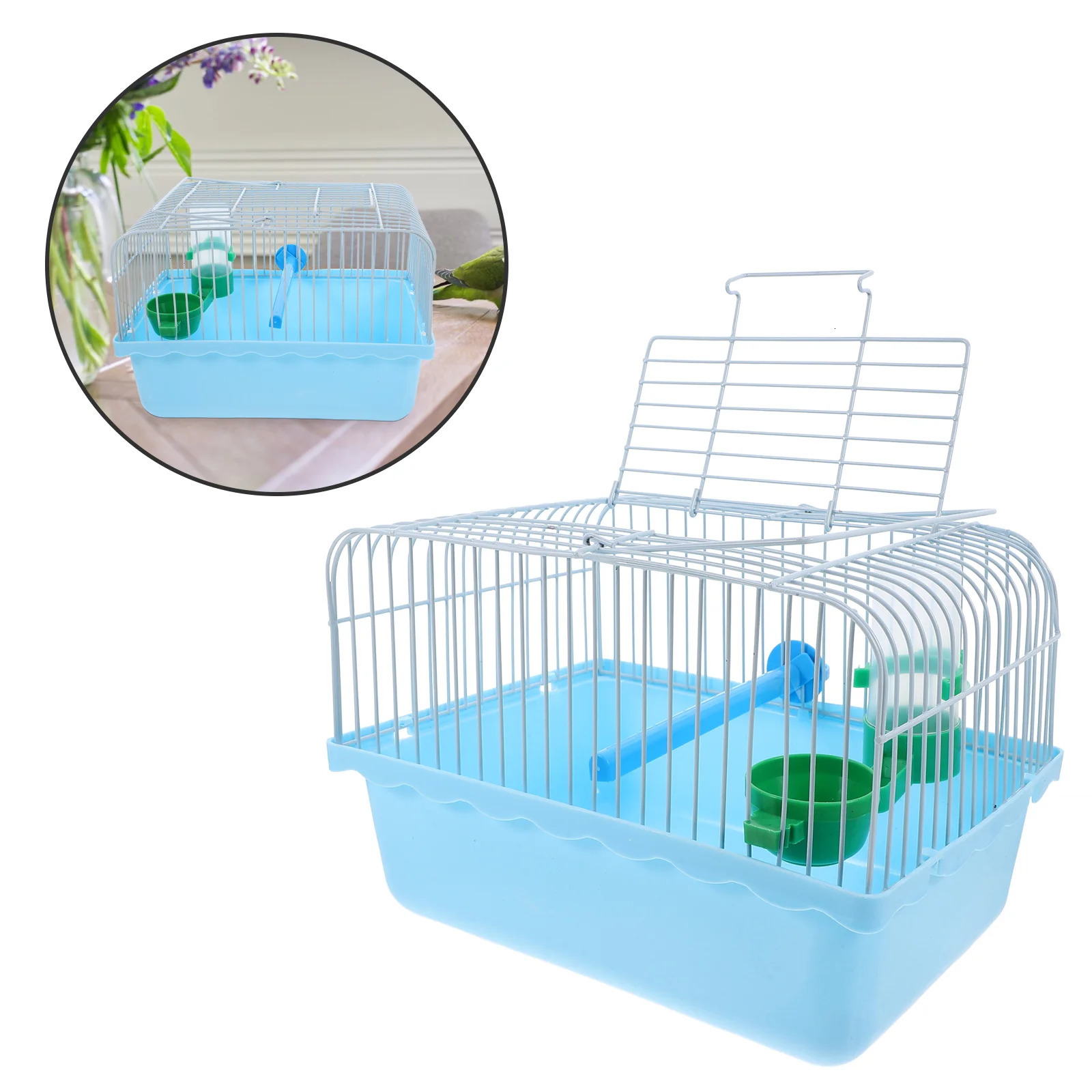 Portable birdcage wagon suitable for parrot parachutes Conure small pet cages handles foldable breathable outdoor multifunctional 250403