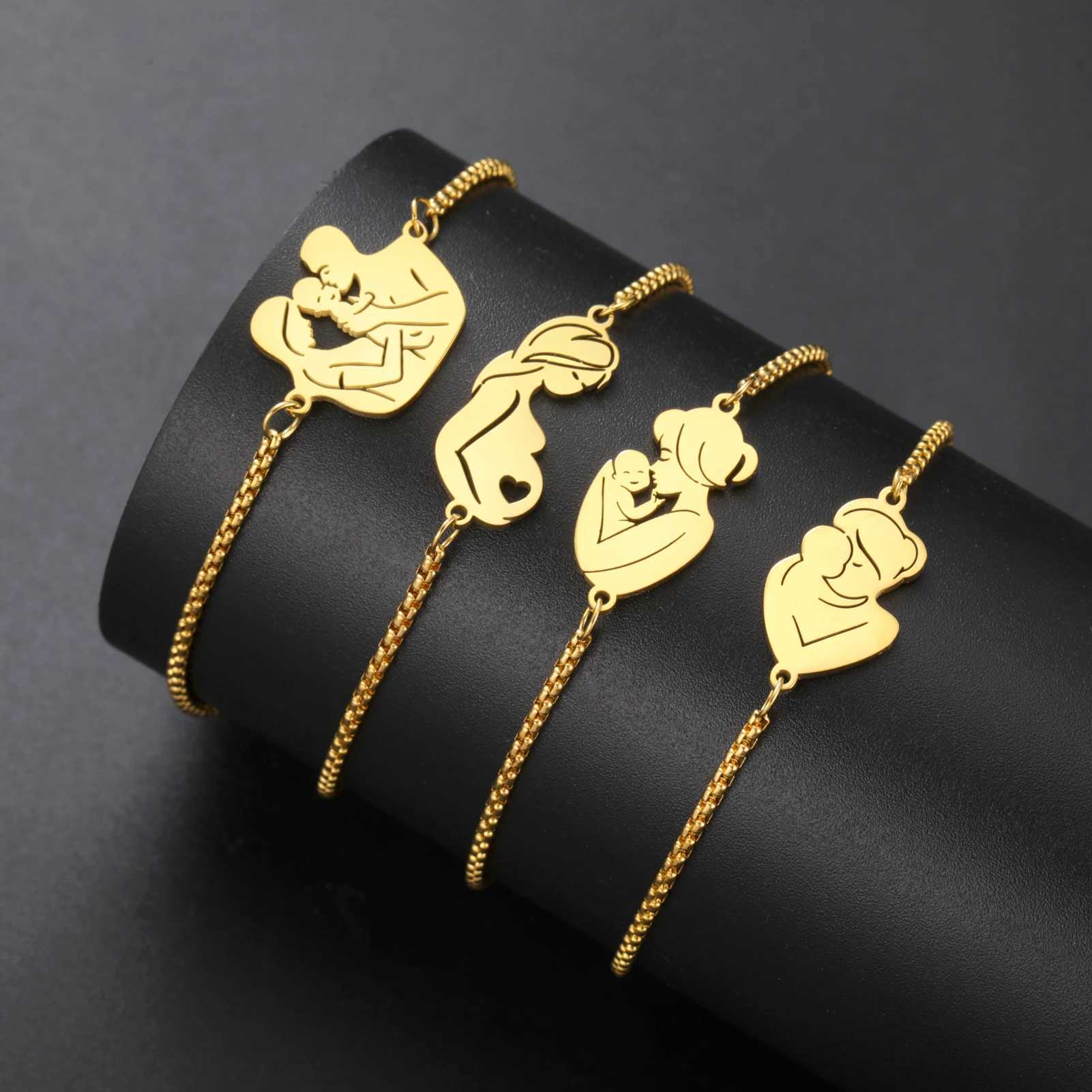 Lucktune M Kid Dad Hpy Family Charms Bracelet for Wen Stainl Steel Adjustable Chain Bracelet Jewelry Mothers Gifts NewC250408