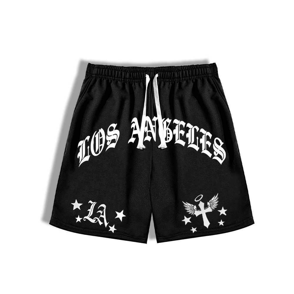 Summer mens loose casual shorts with letter printing drawstring waist shorts gym training jogging casual shortsXJ250407
