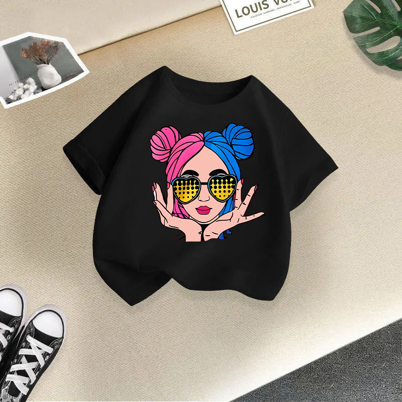 Ddmyshoesvip Children S Clothing Short Sleeved Summer New Girls T Shirt Cotton Fashion Printed Children S Top Trend