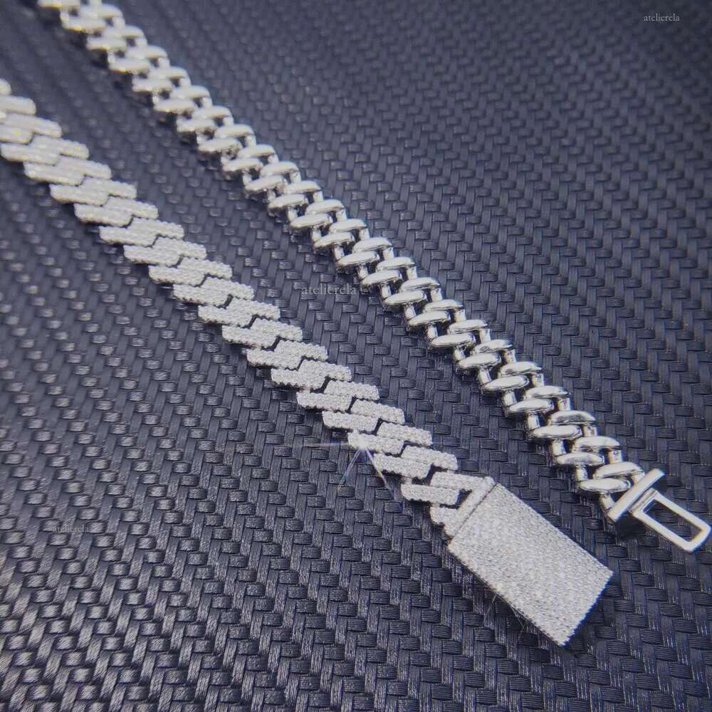 Hip Hop Fashion Jewelry Iced Out Miami ks Pass Dia Tester Sterg Sier 10mm Moissanite Cuban Chain Necklace