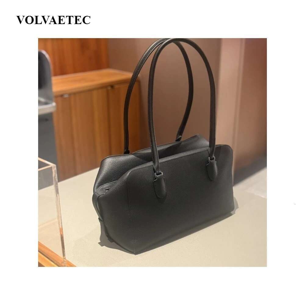 VOAETEC 2025 New First-Layer Cowhide Shoulder Tote Bowg Commuting Design Lazy Fashion Portable Casual Bag Women