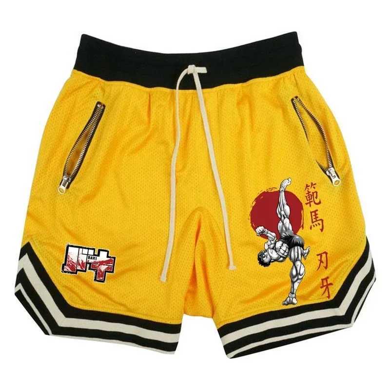 Hanma Baki Anime Short Film Mens Fast Drying Network Gym Shorts Breathable Fitness Jogger Summer Basketball Sports Scanning MensXJ250407
