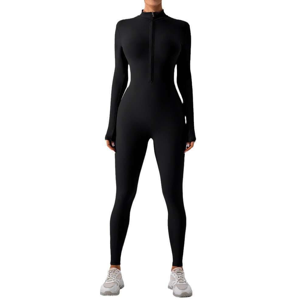 European American popular winter veet with yoga clothes, long sleeves warmth, worn fiess sports, jumpsuit for women, 2025 new style, chic and elegant 