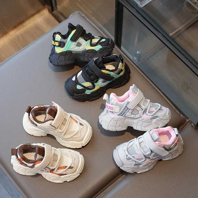 Childrens casual sports shoes for girls and boys 2024 autumn new fashion Korean sled anti slip baby learning walking version shoes W250407