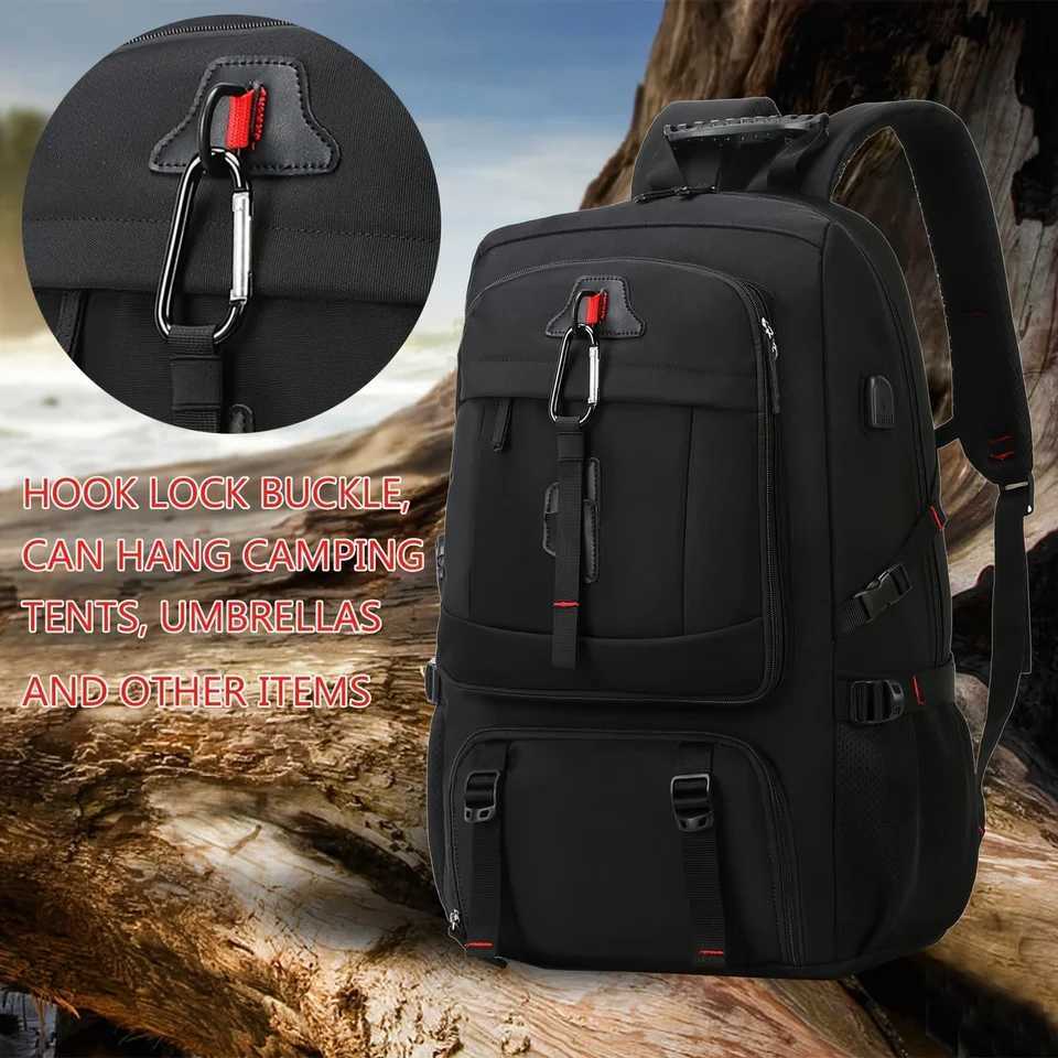 1pc Waterproof Hiking Camping Backpack Trekking Bag Oxford Cloth High Capacity Travel Backpack Outdoor Sport Mountaineering BagC250407
