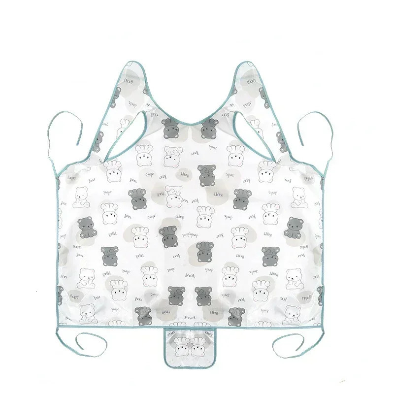 Coverall Baby Feeding Bibs Baby Bibs Attaches To Highchair and Table Long Sleeve Cartoon Bib for 6 Month To 5 Years Old Infants 250408