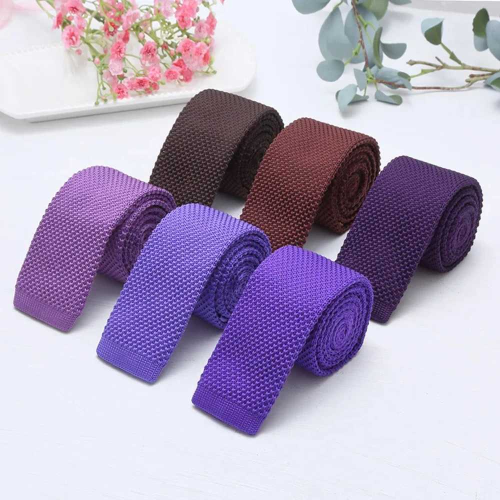 fashion 6 cm Mens knit tie skinny knitted necktie narrow slim gravatas mens wool ties knitting yarn designers candy color X250407