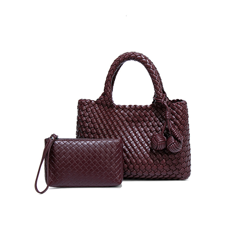Braided Handbag For Women Fashion PU Tote One Shoulder Crossbody Designer Bag