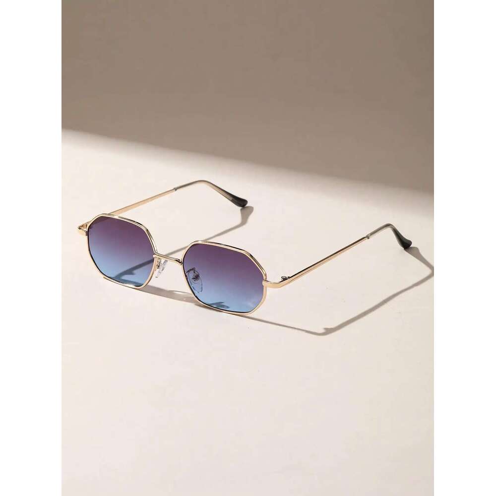 1PC Unisex Geometric Metal Design Fashion Colorful Sunglasses For Street-Photography Seaside-Party Travel Driving Accessories