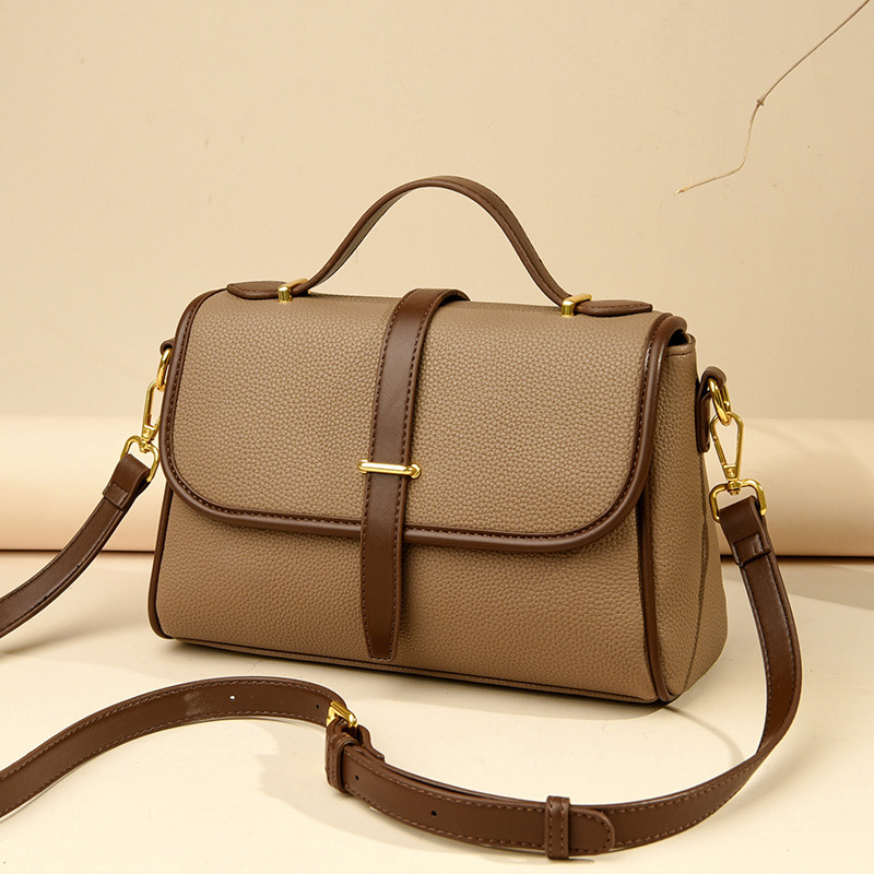 Luxury Design Bag Women's Fashion PU Leather Small Square Commuter Crossbody Shoulder Handbag