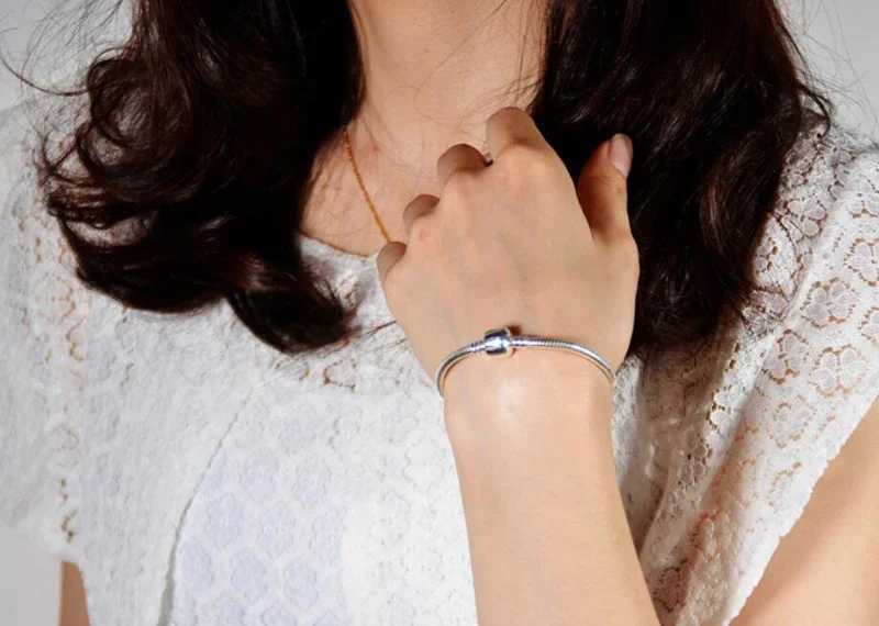 Handmade Fine Jewelry 925 Sterling Sier Charm Bracelet Soft Smooth Snake Bone Bracelets for WenC250408
