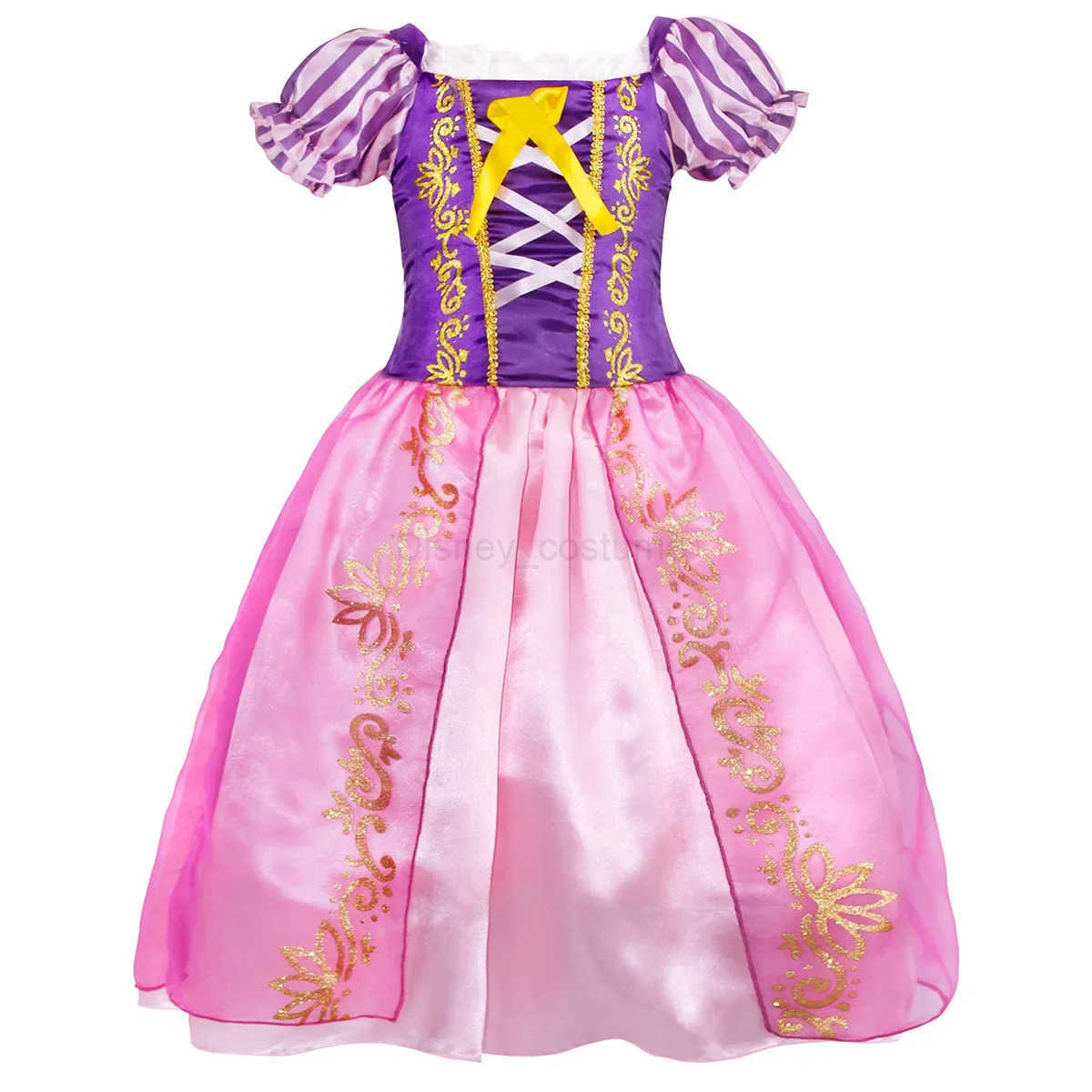 Disney Rapunzel Princess Dress Costume For Kid Girl Halloween Cosplay Puff Sleeve Birthday Party Dresses Gowns Children Clothes X2504081