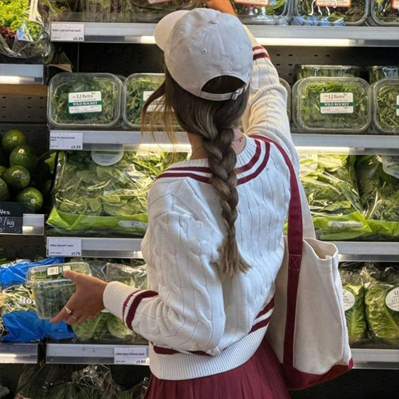 Women's color-blocked striped sports top, V-neck long-sleeved top, popular for sports, running, and fitness, fall clothing, women's office o