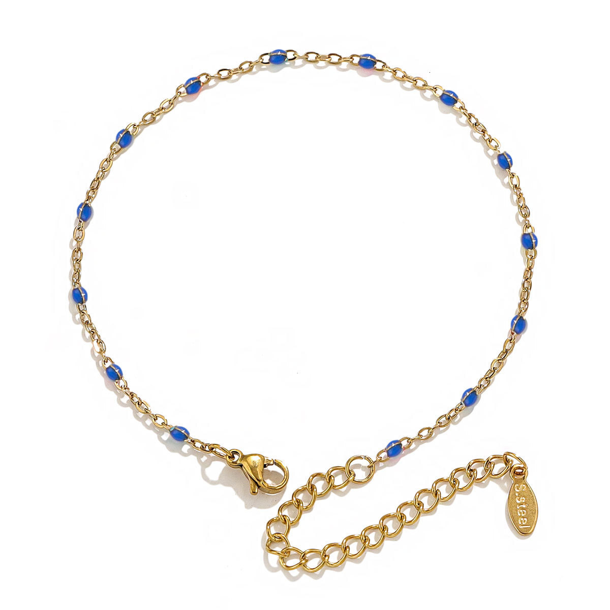 Dripping oil titanium steel niche design enamel cross chain bead jewelry bracelet