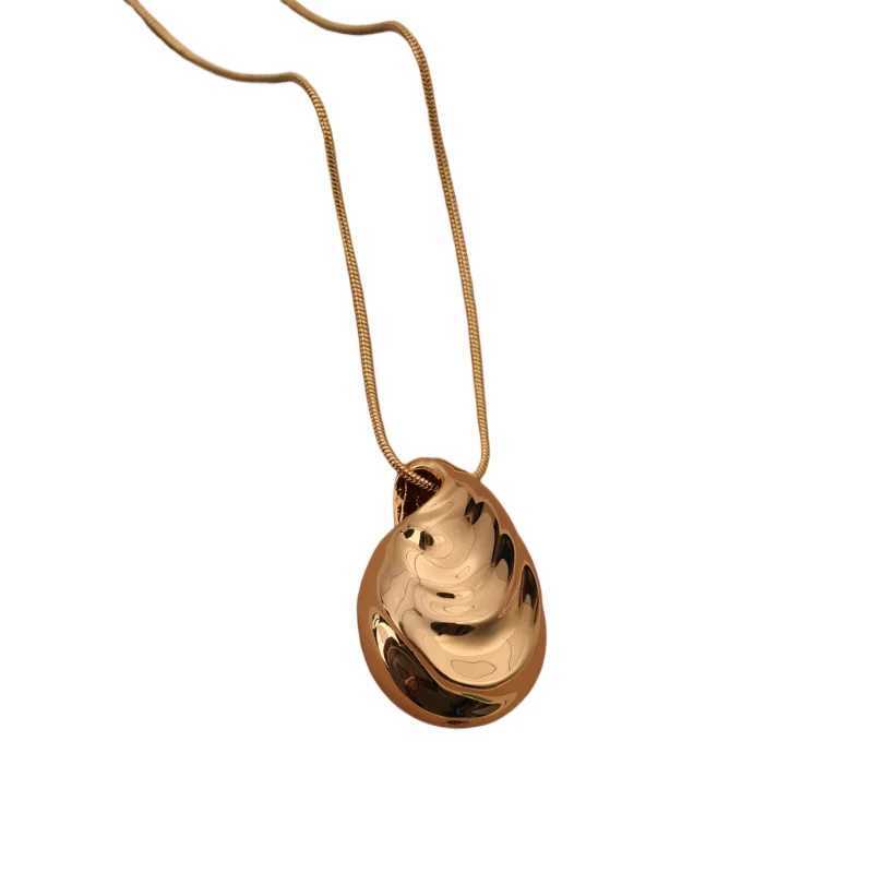 Fashion Jewelry Luxury Temperament Metal Teardrop Pendant Necklace For Women Female Gifts Simply Design Accessories Hot SaleC250407