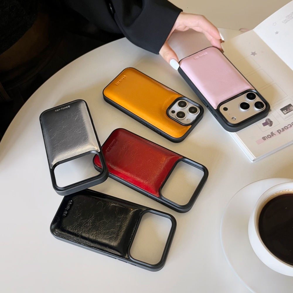 Solid Color Leather Material Phone Case Compatible with iPhone 17/16 Pro Max Personalized Puff Case iPhone 15/14 Pro