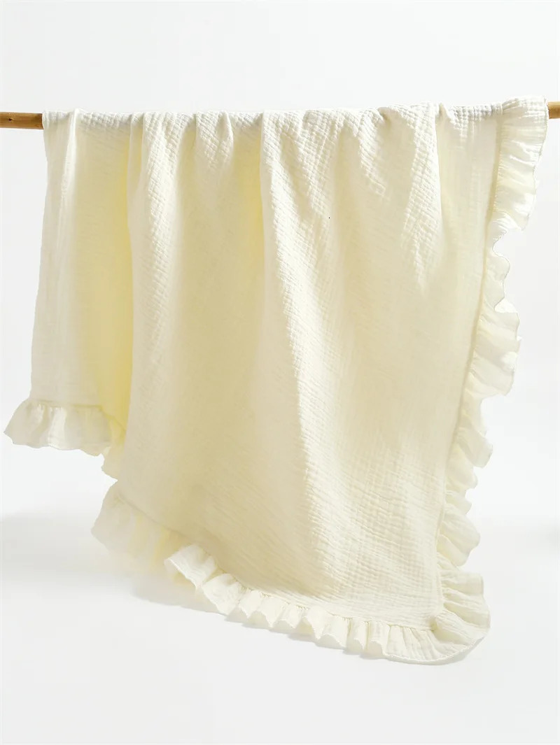 baby solid colored gauze blanket childrens blanket folded edge baby bath towel scarf blanket slim breathable 250408