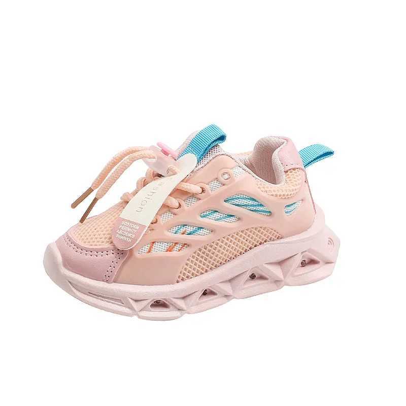 1-6 years of LED baby luminous shoes boys luminous childrens sports shoes girls anti slip childrens mesh shoes LED flash W250407