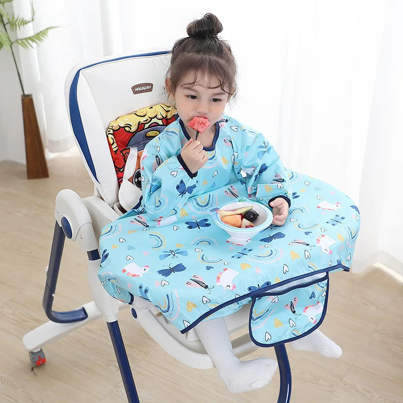 Coverall Baby Feeding Bibs Weaning Bib Easy to Clean Baby Bibs for Eating Adjustable High Chair Catch All 250407