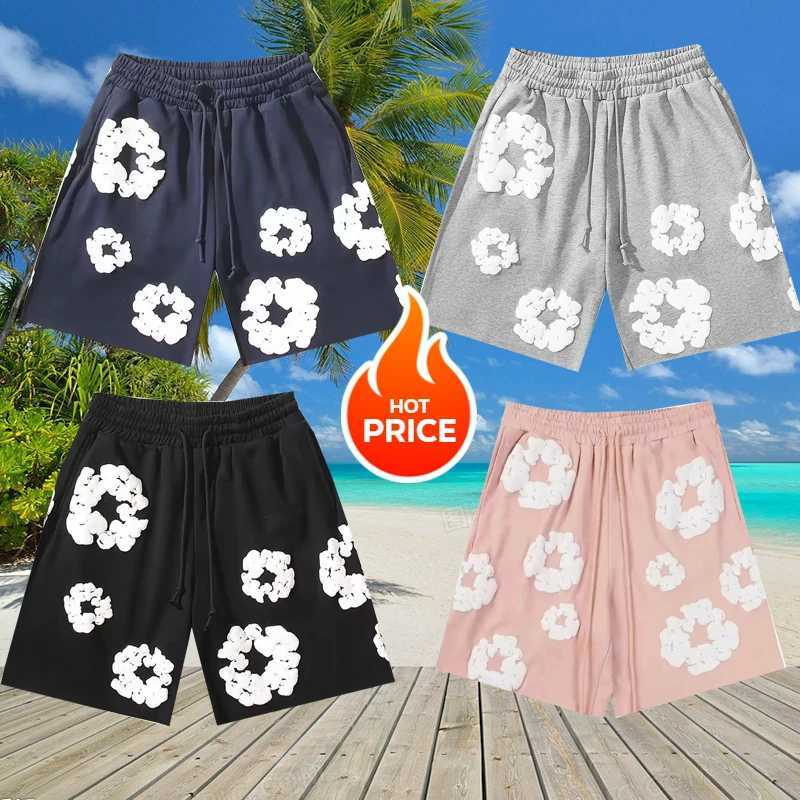 New Summer Beach Pants Casual Harajuku Y2K US Capcom 3D Printed Flower Shorts Vacation Outdoor Childrens Mens ShortsXJ250407