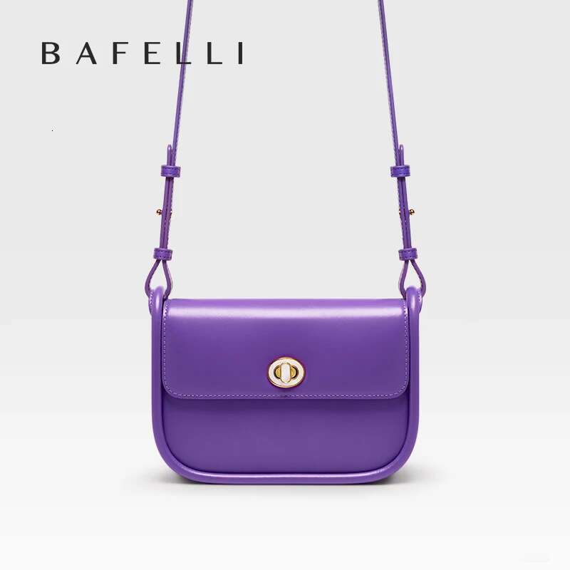 BAFELLI 2024 Women's NEW TREND LEATHER SADDLE BAGS FASHION STYLE ORIGINAL DESIGNER BRAND CASUAL CROSSBODAY PURSE SHOULDER