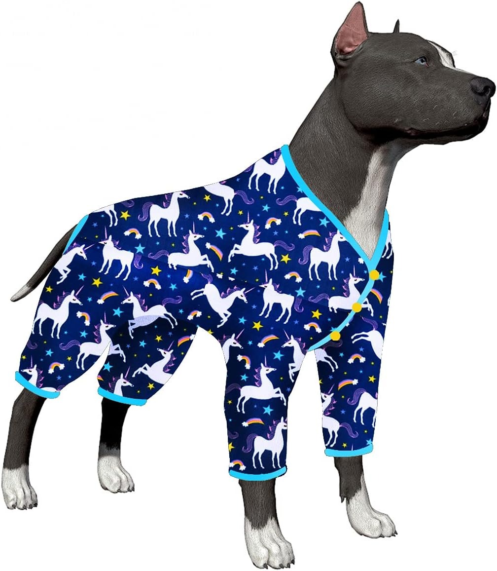 LovinPet Pitbull Dog Shirts Anti Licking Pet Anxiety Calming Onesies Lightweight Stretchy Fabric Chasing Dreams Horse Print Large Breed Dog Clothes Bl