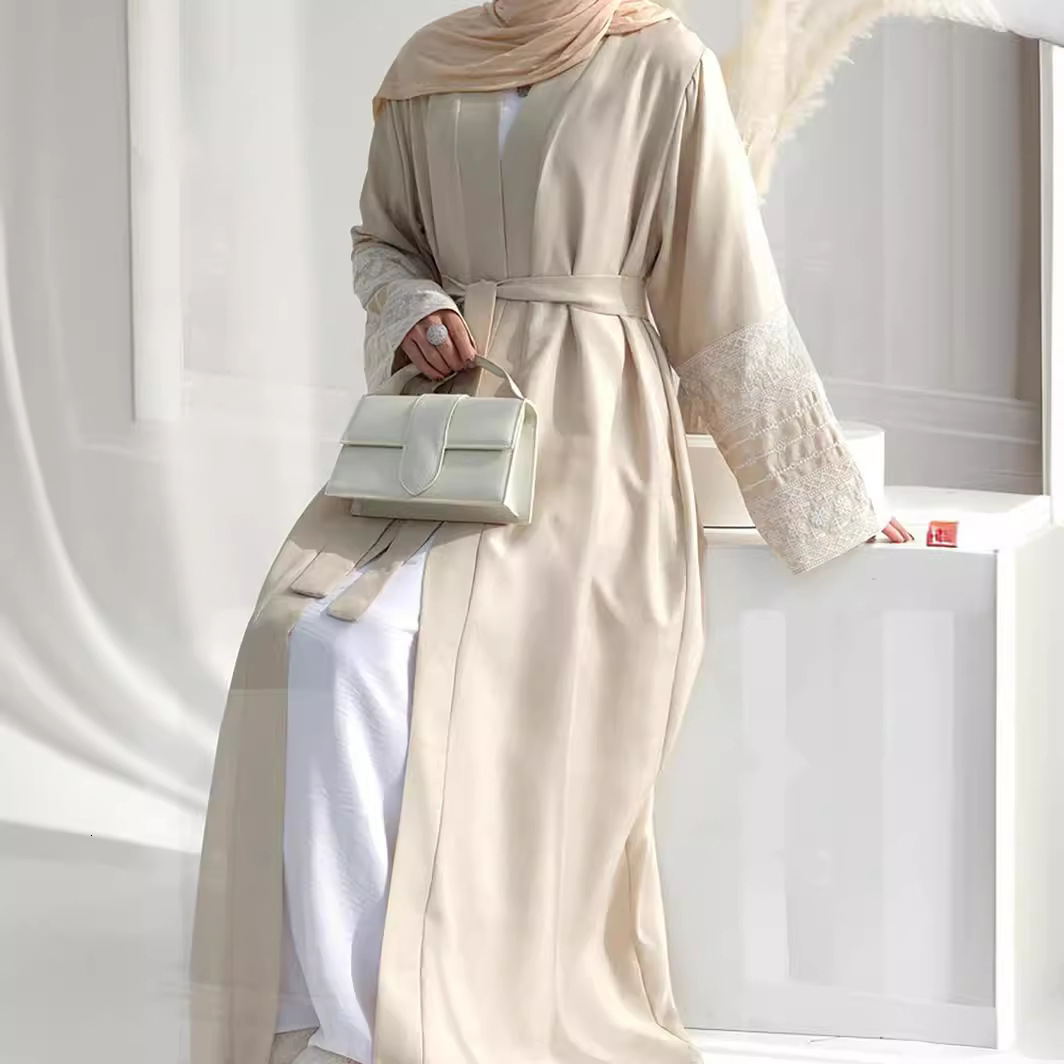 T Rkiye Dubai Embroidery Elegant Cardigan Robe Abaya Women S Dress