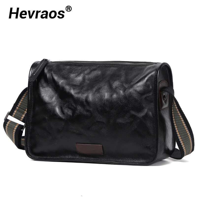 New Design Men Boys Crossbody First Layer Cowhide Leather Shoulder Bags Fashion Flap Messenger Bag Quality