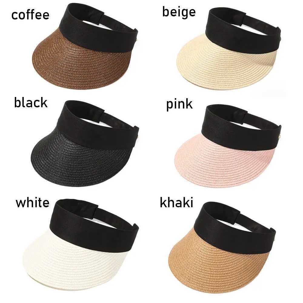 Fashion Summer pty Top Sun Hat Portab Foldab Magic Roll-up Beach Hat Wide Brim Straw Wen Casual Sun VisorsC250407