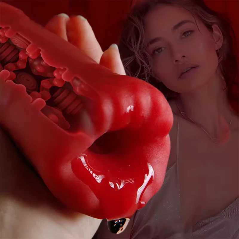 Male tongue licking oral sex automatic masturbation cup vibrator real vaginal pocket cat penis oral sex toyXJ250408