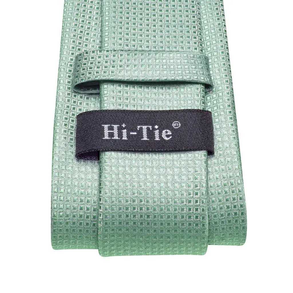 Gift Tie for Men 2023 New Sage Green Plaid Fashion Brand Wedding Party Necktie Handky Cufflinks Wholes Hi-Tie Designer X250407