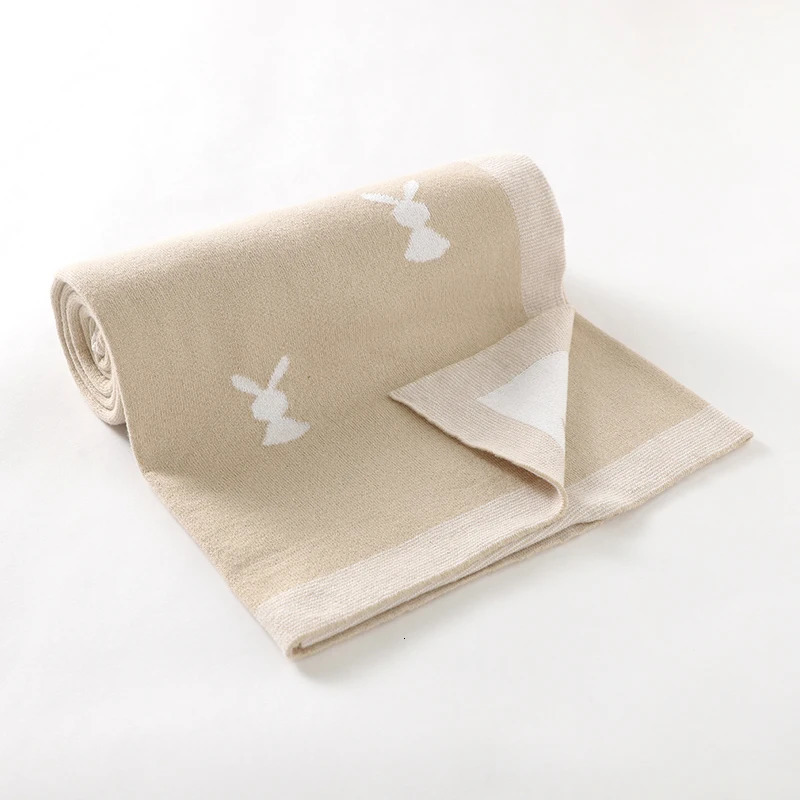 born Baby Blankets Easter Rabbit Knitted Infant Boys Girls Cotton Month Swaddle Wrap Stroller Bedding Sleeping Cover 100*80cm 250408