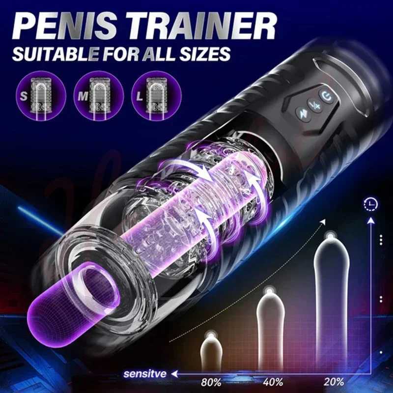 Hannibal Automatic Male Masturbator 7 Thrusting Rotating Modes Masturbator Cup Electric Pocket Pussy For Penis Sex Toy For MenXJ250408