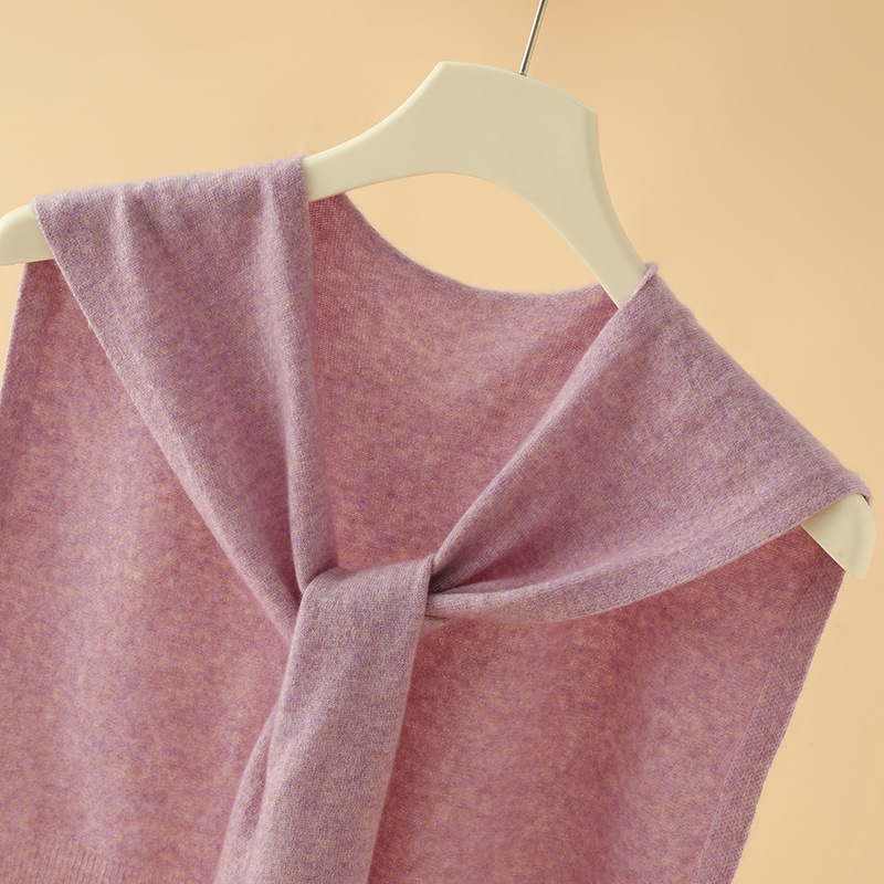 K332 Cashmere shawl women autumn and winter new knitted warm fashion decoration outer wear cervical vertebra protection solid color high-end cashmere 