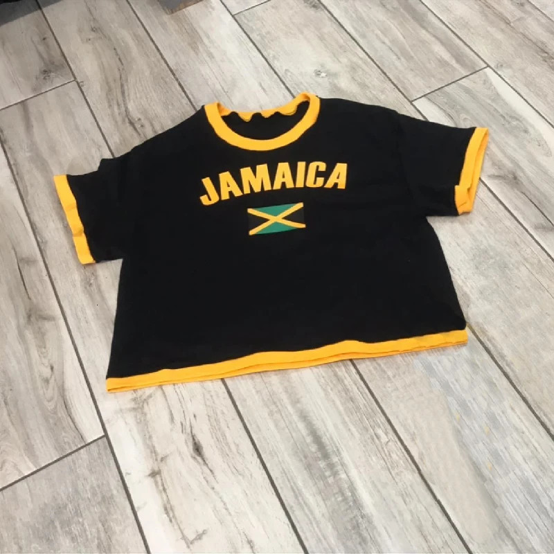 matching set for womens clothing sales womens suits Jamaican cut tops T-shirts and two-piece streetwear for summer 250407