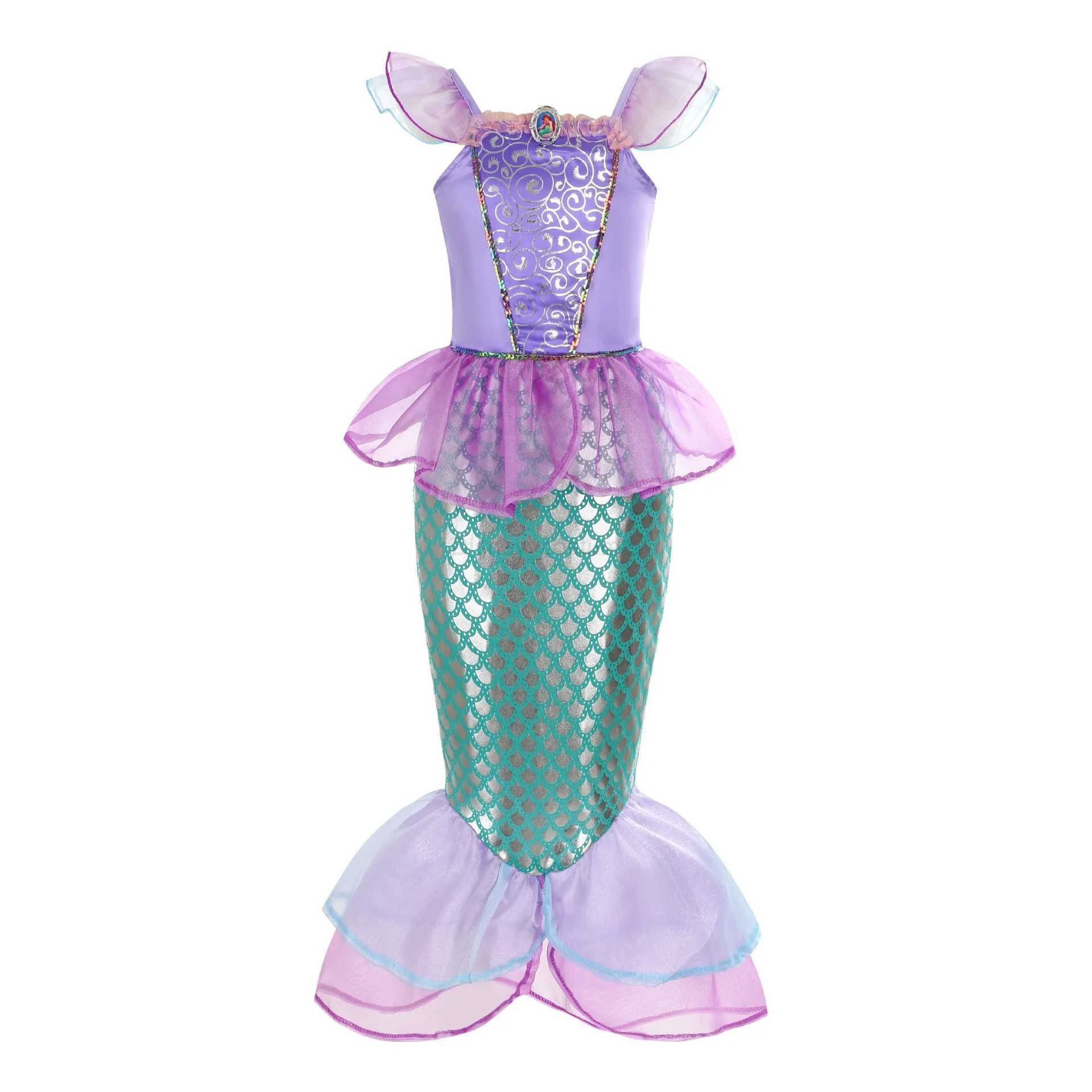 Disney Classic Little Mermaid Princess Ariel costume childrens purple dress girl role-playing childrens carnival birthday party mermaid dress X250408