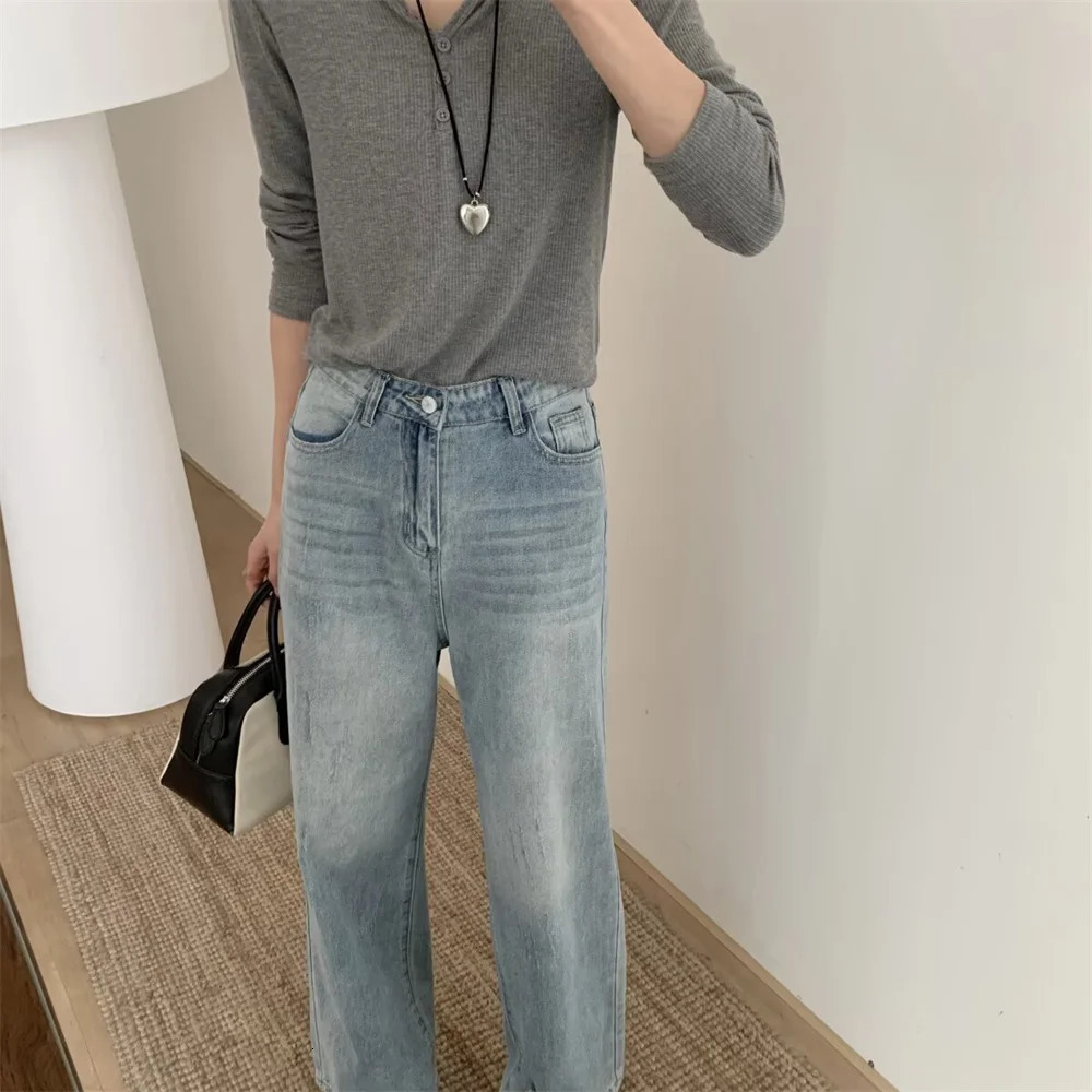 Womens Clothing with European and American Style Casual Elegant n Avant garde Personalized Tear off Jeans 250407