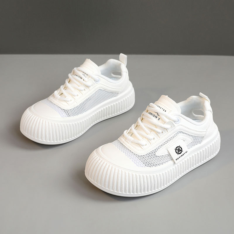 Casual shoes women sports shoes breathable fashion mesh shoes thick soled height increasing board shoes outdoor leisure daily travel