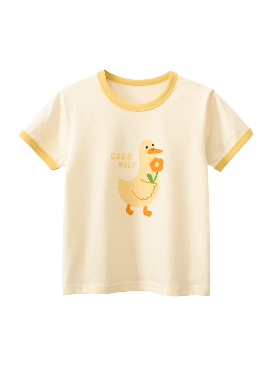 2025 Summer Short Sleeve T-shirts For Girls Printed Letter Baby Girl Tops 2-8 Years Kids Girl T Shirts Child Little Girl Clothes 250408