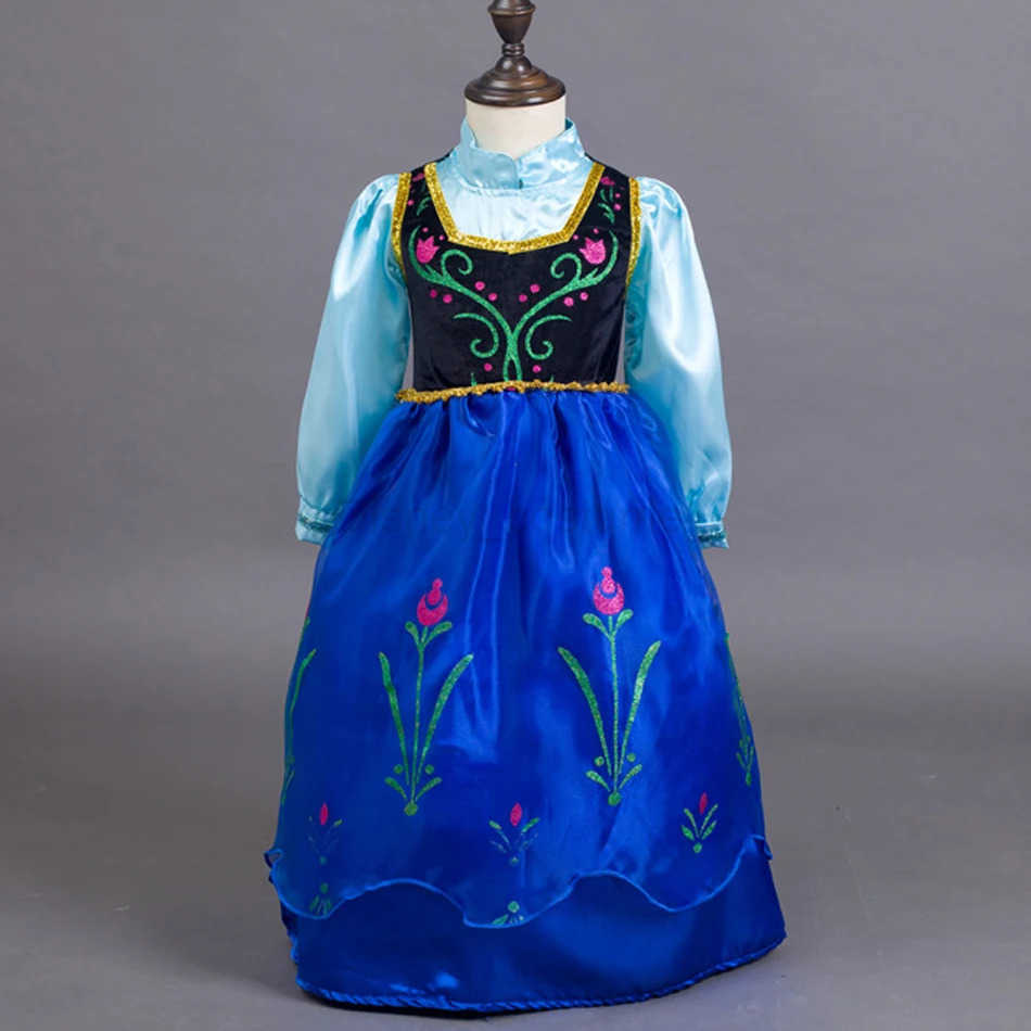 Disney Anna costume girl princess dress with Cpae childrens role-playing Anna LED lit costume Snow Queen 2nd birthday party fancy dress X250408