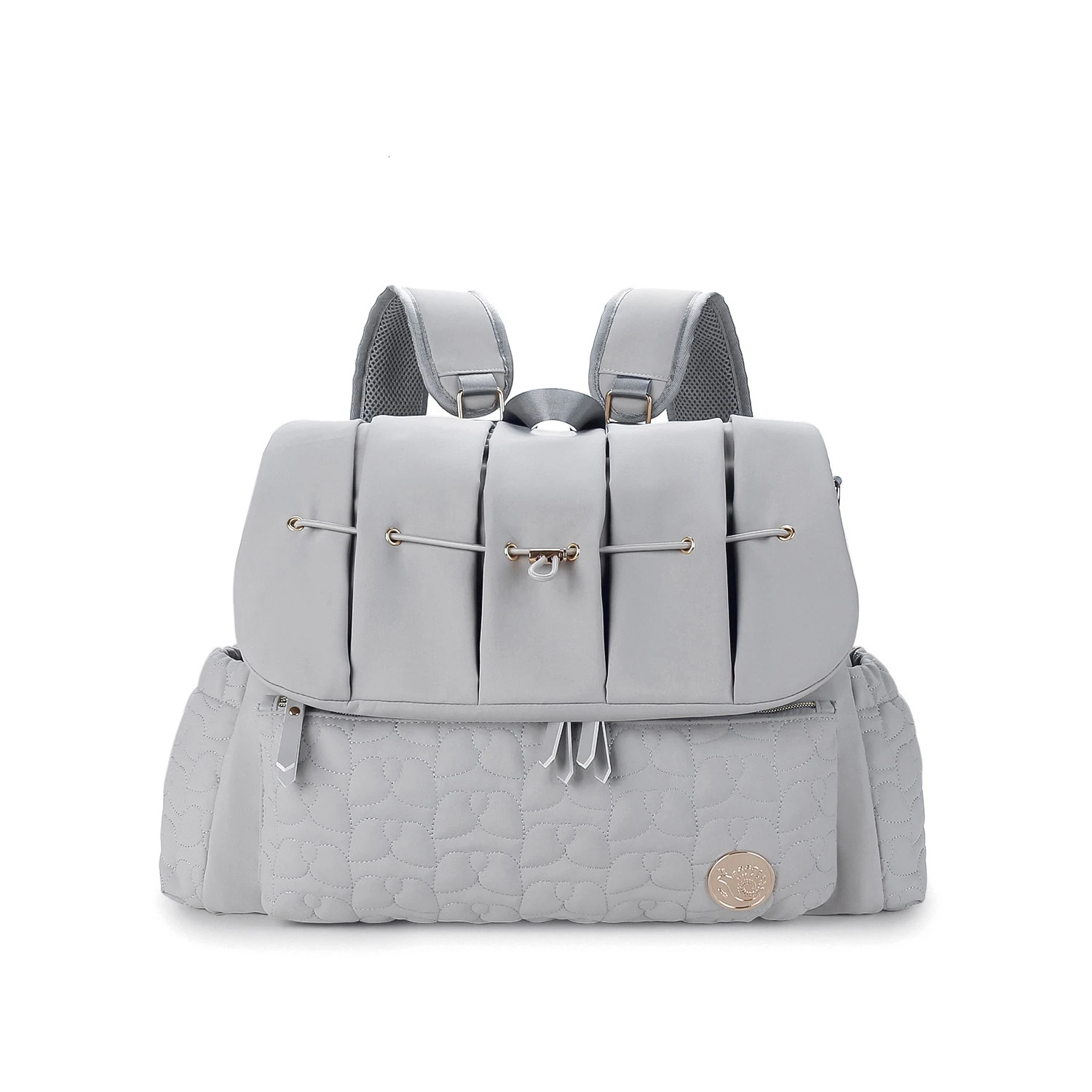 Baby Diaper Bag Waterproof Quilted Embroidered Mommy Backpack Large Capacity Women Shoulder Bag with Changing Pad 250407