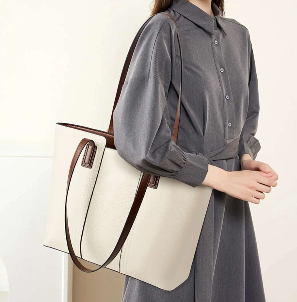 2025 New Designer Women Tote Large Capacity Commuter Handbag Mom Shoulder Shopping Genuine Leather Bag