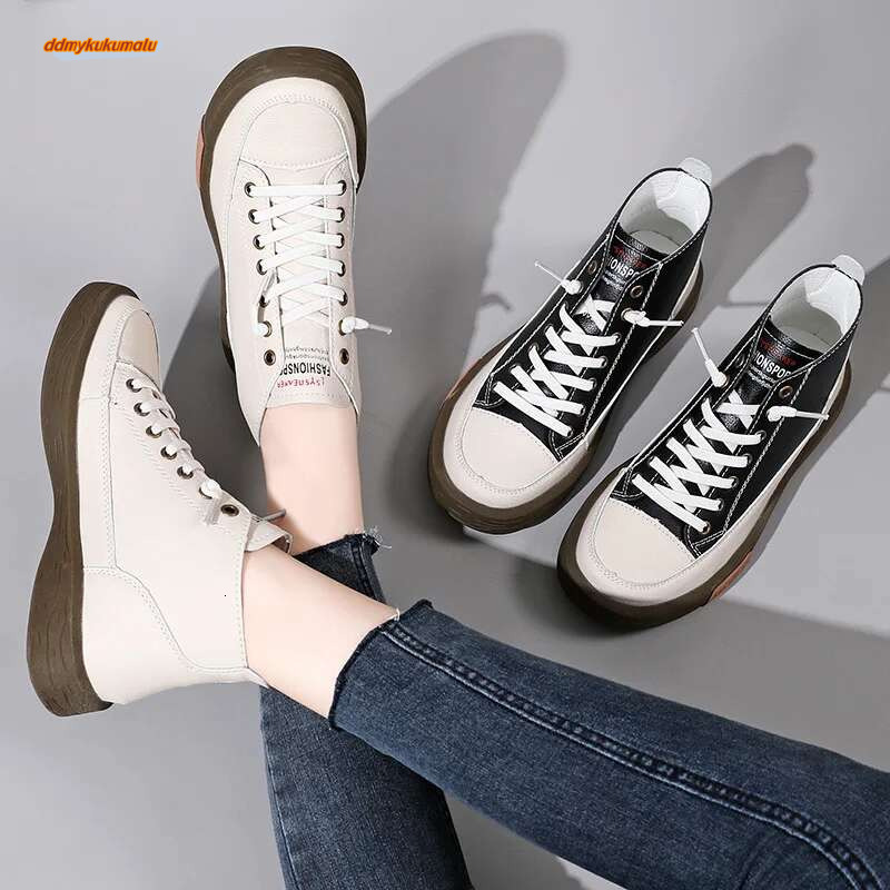 Casual Genuine Leather with Soft Sole Women, Sports Walking Tracks Girl and Student, Flat Acts for Running, Fashionable Marton Boots #ddmykukumalu