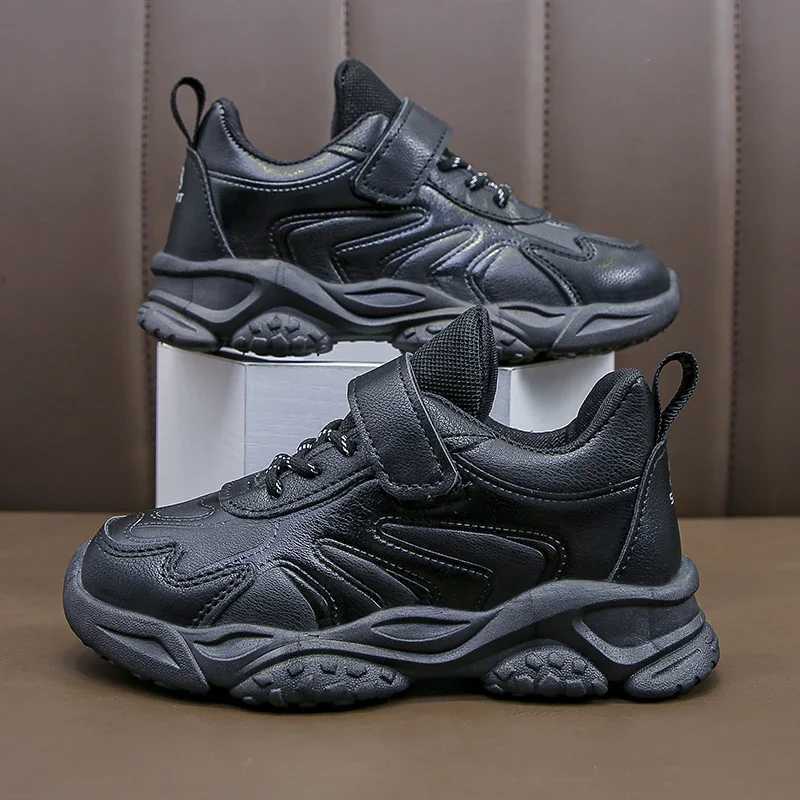 Childrens white running shoes childrens fashionable sports shoes PU soft breathable and comfortable boys and girls school sports shoes size 26-37 W250